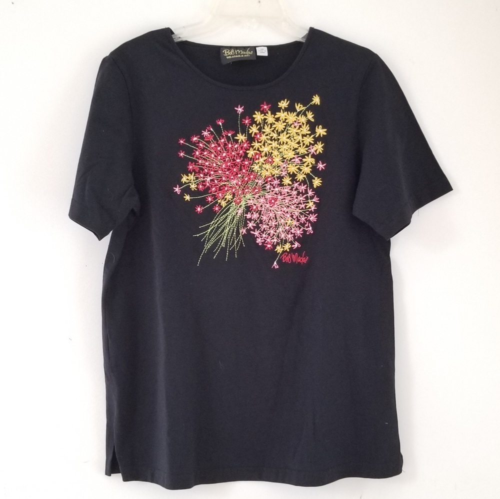 Bobb Mache wearable art flowers bouquet t shirt